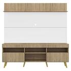 Rack Com Painel Tv 65" Madri Multimóveis Rustic/branco Com Pr