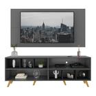 Rack Com Painel Tv 65" Retrô Com Nichos Jazz Multimóveis Mp10
