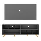 Rack Com Painel Tv 65" Retrô Com Nichos Jazz Multimóveis Mp10