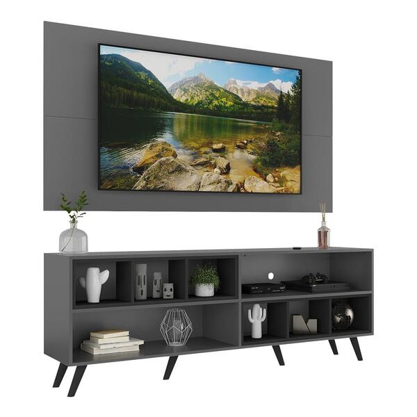 Rack Com Painel Tv 65" Retrô Com Nichos Jazz Multimóveis V1031