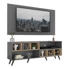 Rack Com Painel Tv 65" Retrô Com Nichos Jazz Multimóveis V1031