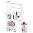 Rack Com Painel Tv 65" Retrô Flórida Multimóveis V3133