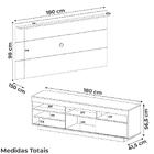 Rack Com Painel Tv 75 Pol Aparador E Mesa De Centro Arly