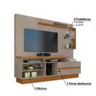 Rack Com Painel Vicente Para Tv De 60 Pol Natural Cinza