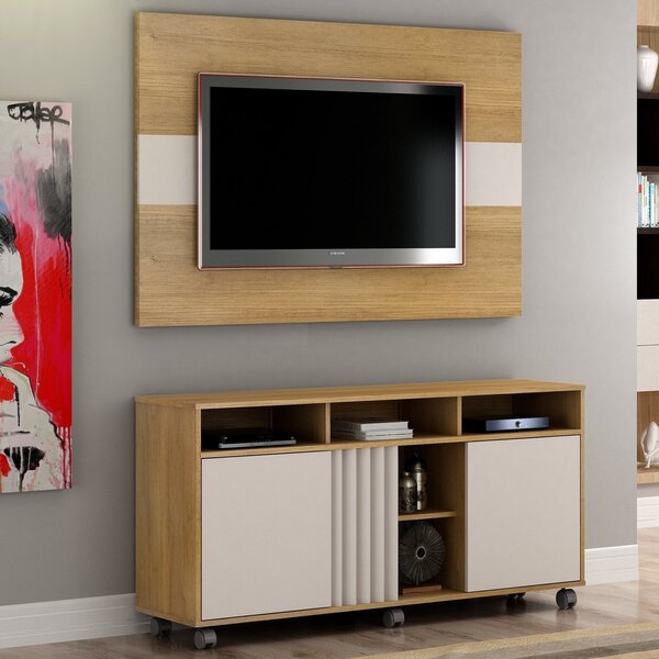 Rack Com Painel Viena  Cinamomo/off White