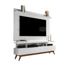 Rack Com Painel Vivare 1.6 Wood Branco Acetinado - Germai Móv