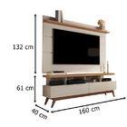 Rack Com Painel Vivare 1.6 Wood Off White/nature-germai Móveis