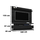 Rack Com Painel Vivare 1.8 New Black - Germai Móveis