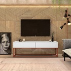 Rack Com Pés De Ferro Para Sala De Estar Tv Até 50 Brco/cobr