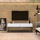 Rack Com Pés De Ferro Para Sala De Estar Tv Até 50 Brco/pto