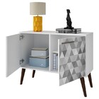 Rack Com Pés Palito 02 Portas Bpp 61 Branco/adesivo/pinhão -