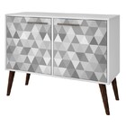 Rack Com Pés Palito 02 Portas Bpp 61 Branco/adesivo/pinhão -