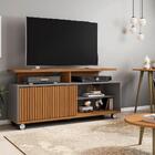 Rack Com Prateleira Madri Naturalle Titanium Ripado