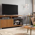 Rack Com Prateleira Madri Naturalle Titanium Ripado