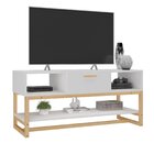 Rack Com Prateleira Nature Branco