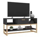 Rack Com Prateleira Nature Preto