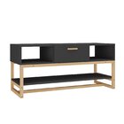 Rack Com Prateleira Nature Preto