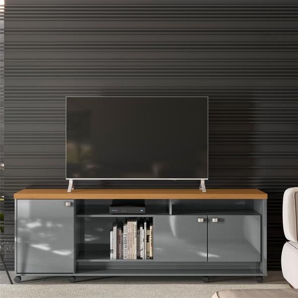 Rack Com Rodizio Mónaco Cinza Perolizado Tauari