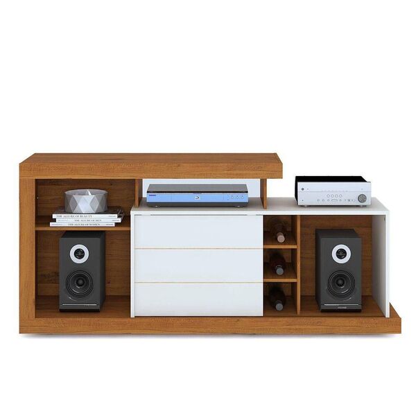 Rack Com Rodízios E Adega Para Tv Até 47 Polegadas Aquiles Co