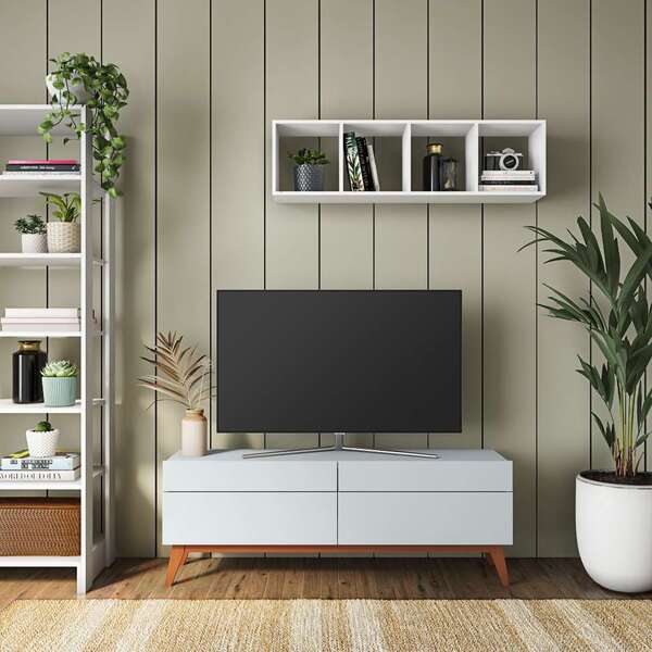 Rack Dallas 2 Gv Branco Acetinado 146 Cm