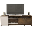 Rack Dallas Com Painel Grécia Canela Com Off White - Lukaliam