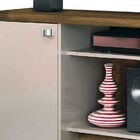 Rack Dallas Com Painel Grécia Canela Com Off White - Lukaliam