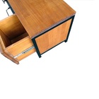 Rack de Madeira com 4 gavetas chapas de ferro  - Preto Eletro