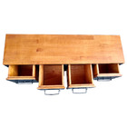 Rack de Madeira com 4 gavetas chapas de ferro  - Preto Eletro