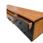 Rack de Madeira e Ferro - 8 Gavetas e Rodízios Laranja - Pret