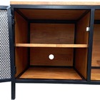 Rack De Madeira E Ferro - Modelo Industrial Com 2 Portas De C