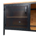 Rack De Madeira E Ferro - Modelo Industrial Com 2 Portas De C