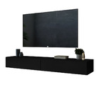 Rack De Parede Com 2 Gavetas Puxadores Moderno Cava 1,40m Pre