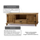 Rack De Sala Rústico Win 2 Portas 1 Gaveta - Madeira Maciça -