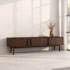 Rack De Tv 75 180 Cm Minimalista Cor Imbuia 3 Portas Tecca