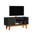 Rack Denver 1.1 Preto/naturalle - Carmolar Móveis