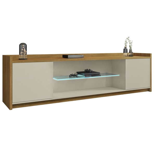 Rack Doha 2.0 Off-white/cinamomo – Bechara Móveis