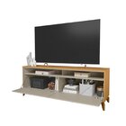 Rack Dubai Para Tv 70 Polegadas Pés Em Madeira Maciça Tauari/