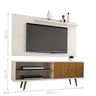 Rack E Painel Barreiro Off White Cinamomo Pintura 3d Ripada