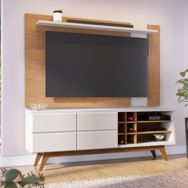 Rack E Painel Para Tv 70 Polegadas Igor Freijo Off-white Matte
