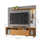 Rack E Painel Para Tv Com Rodízios Lass Cinza Tauari