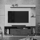 Rack E Painel Para Tv Com Rodízios Lass Cinza Tauari