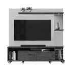 Rack E Painel Para Tv Com Rodízios Lass Cinza Tauari