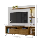 Rack E Painel Para Tv Com Rodízios Lass Off White Canela