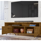 Rack E Painel Para Tv Com Rodízios Lass Off White Canela