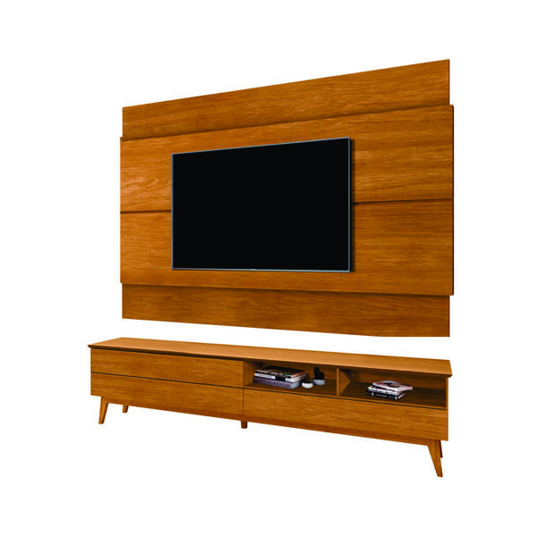 Rack E Painel Para Tv Rennes 4 Nichos Nature