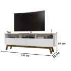 Rack Elegant Cinamomo/branco - Bechara Móveis