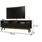 Rack Elegant Cinamomo/preto Fosco – Bechara Móveis