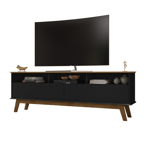 Rack Elegant Cinamomo/preto Fosco – Bechara Móveis