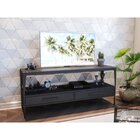 Rack Em Aço Para Sala De Estar Rio Com Gaveta Preto