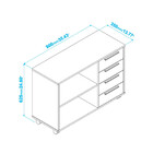 Rack Em Mdp 1 Prateleira 4 Gavetas E 4 Pés Com Rodízio Brv Mó